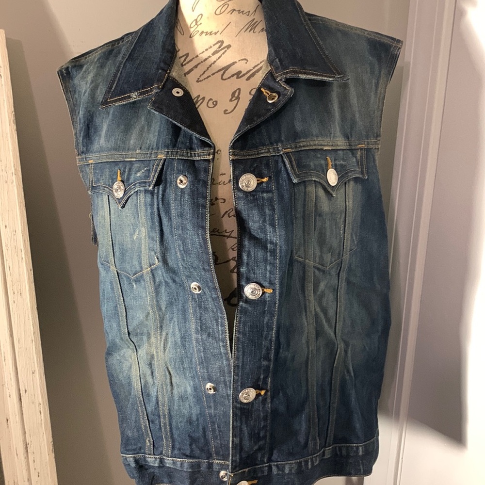 Denim embroidered True Religion Vest